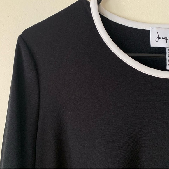 Joseph Ribkoff Black and White Tunic Asymmetrical Hem Size 10 - Picture 5 of 13